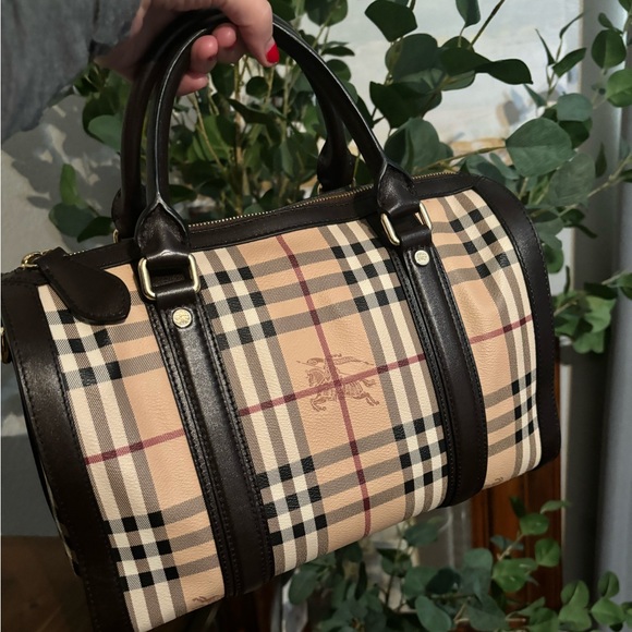 Burberry Alchester Haymarket Medium Bowler Top Handle Bag and Wallet Set NWOT - Picture 1 of 10